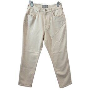 Everlane The Curvy Cheeky‎ Jean 28R Cream Ecru Organic Cotton Denim Speckled